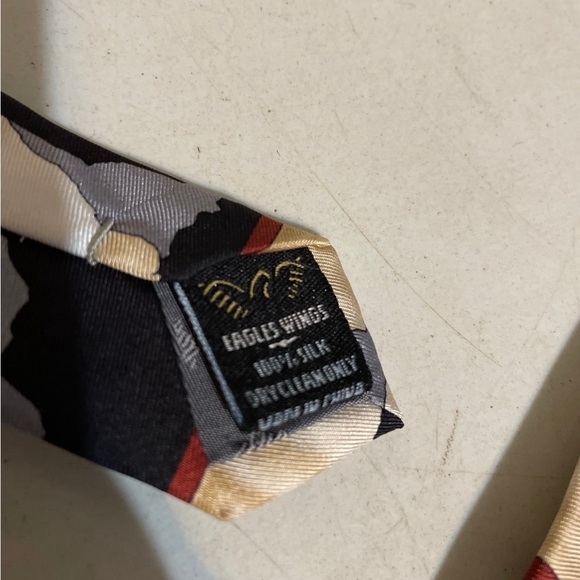 Eagles Wings Easter Jesus Religious Tan Silk Neck Tie - Picture 6 of 6